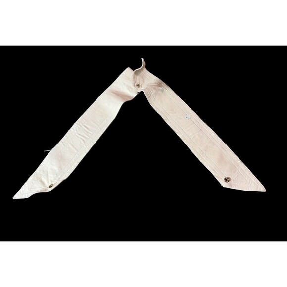 Vintage Womens Hip Belt White Soft Leather Bohemian Hand Painted 70s - Picture 2 of 7